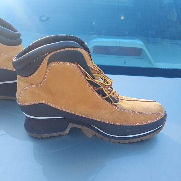 Timberland Wedge Heel Boots Leather Sz 10m - Picture 10 of 16